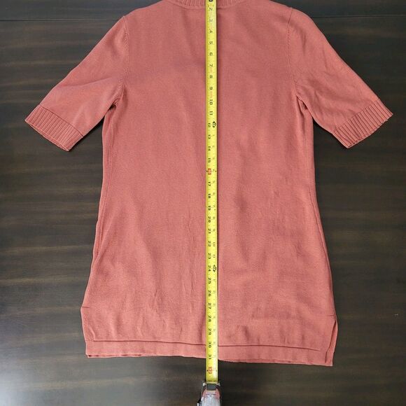 ISAAC MIZRAHI LIVE Open Front Cardigan Pink/Brown/Orange Boho SZ Small Pockets - Picture 16 of 16